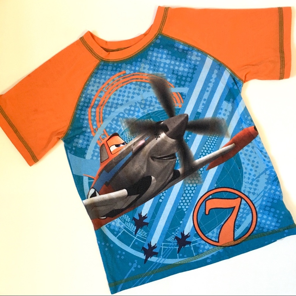 Disney Planes Boys Pajama Set -Sz 5/6 Blue/Orange - Picture 3 of 8